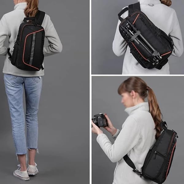 JHDFH Camera Sling Crossbody Bag Grote capaciteit SLR cameratas met regenhoes Cameratas